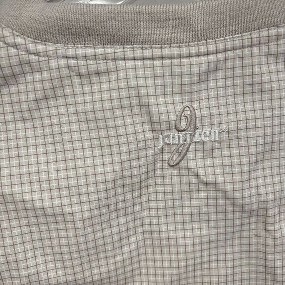 Jantzen Khaki Plaid V Neck Golf Vest Windbreaker Pockets Men's XL Repel Rain - Picture 4 of 4